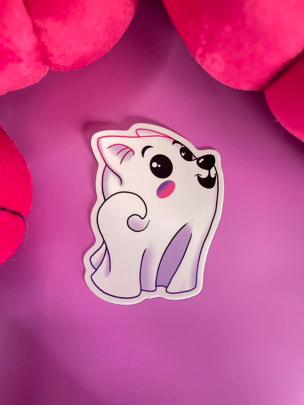 Ghost Pup Tail Sticker Shadowolf Art