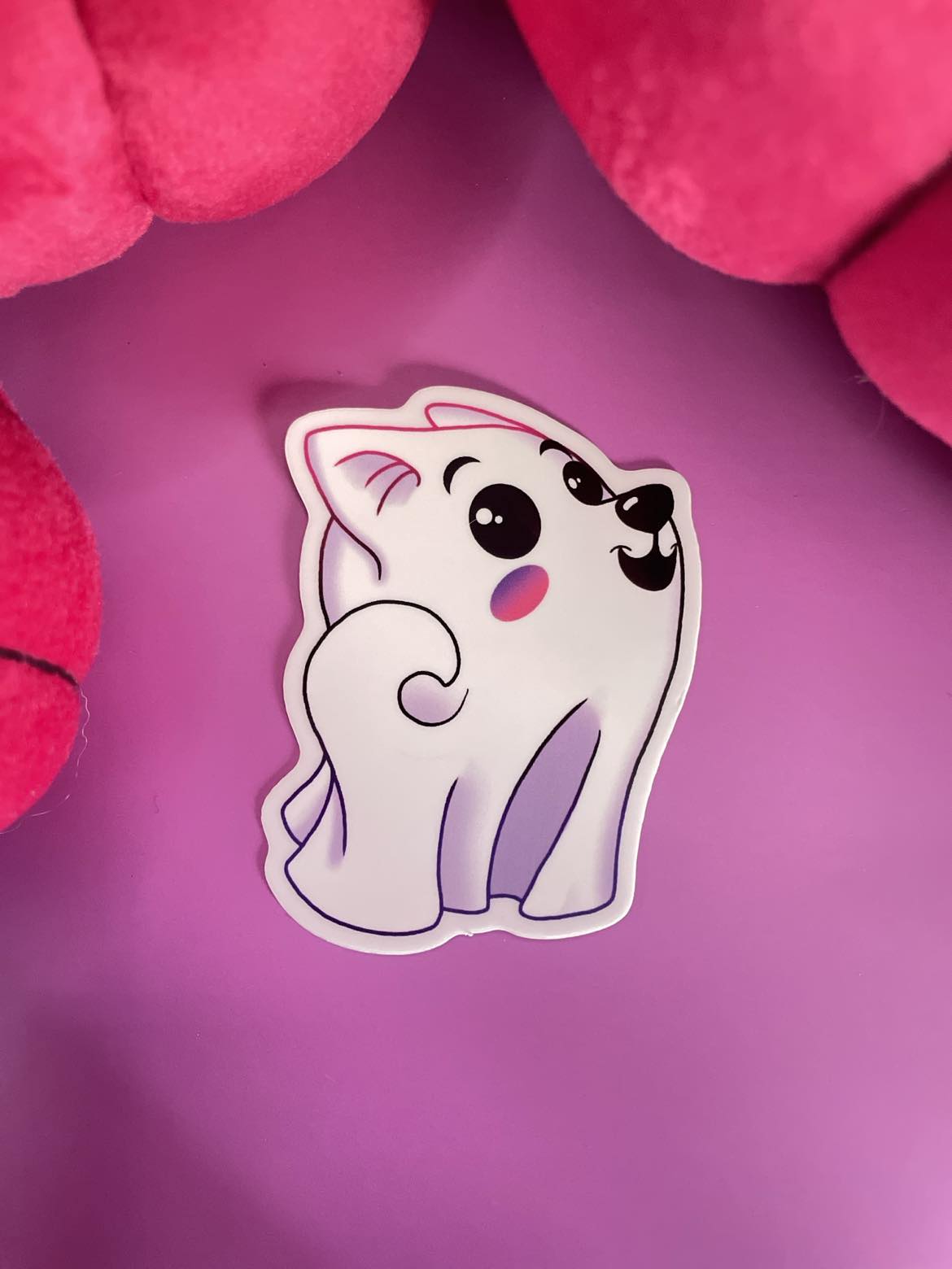 Ghost Pup Tail Sticker Shadowolf Art