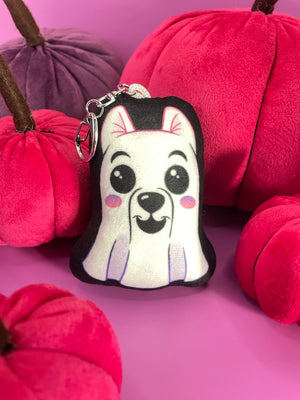 Ghost Pup Pillow Keychain Shadowolf Art
