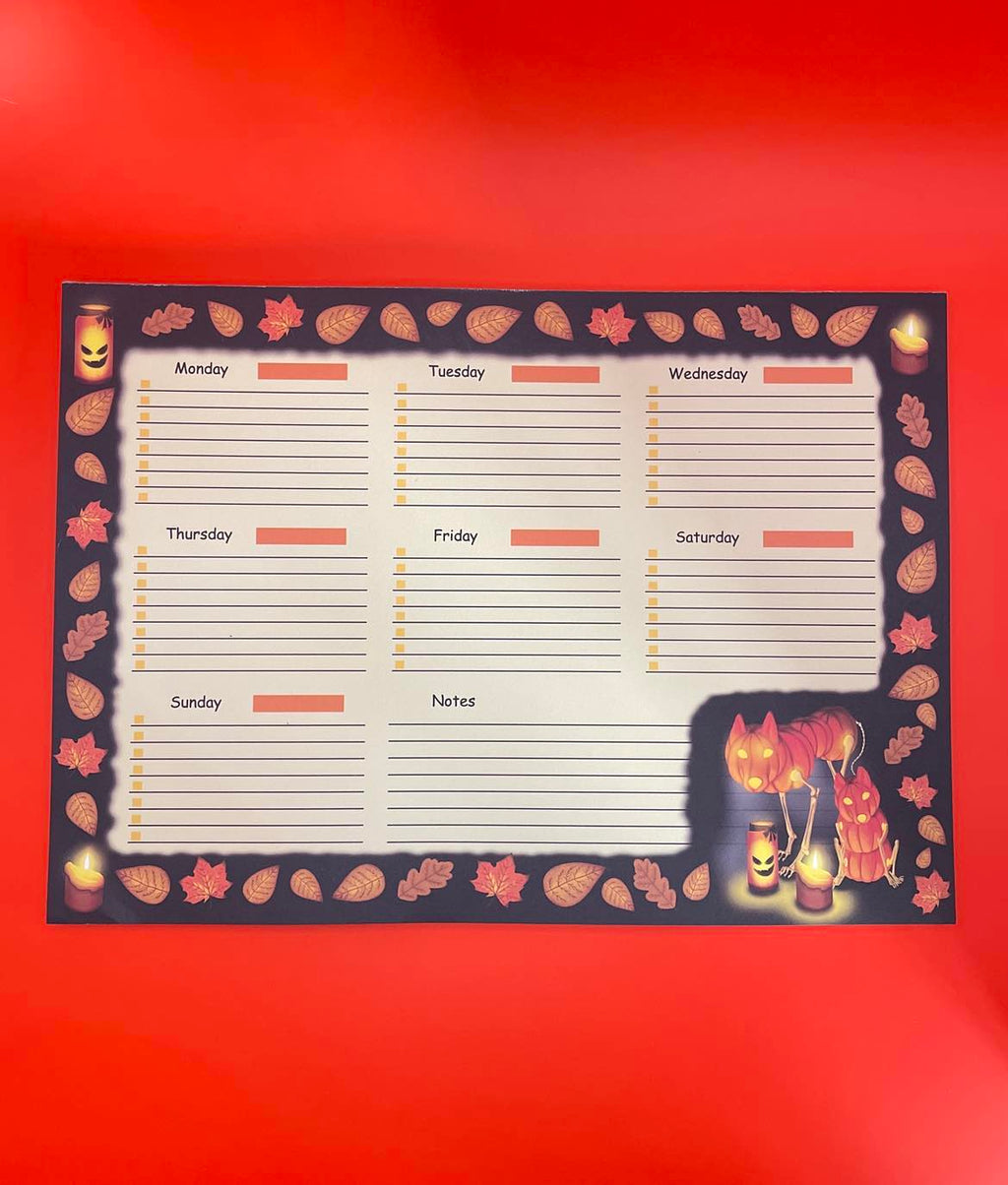 Halloween 2024 Weekly Planner Shadowolf Art