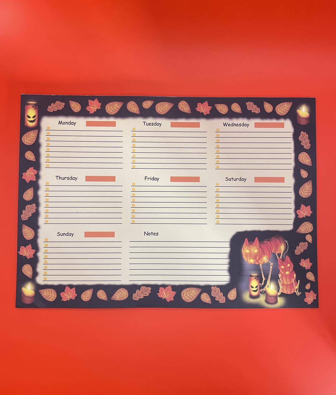 Halloween 2024 Weekly Planner Shadowolf Art
