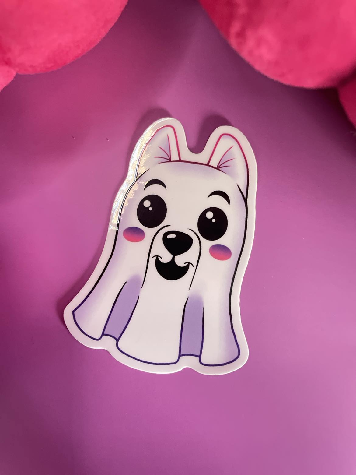 Ghost Pup Sticker Shadowolf Art