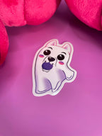 Playing Ghost Pup Sticker Shadowolf Art