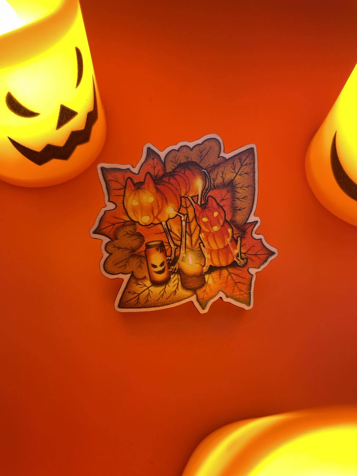 Halloween 2024 Wooden Pin Shadowolf Art