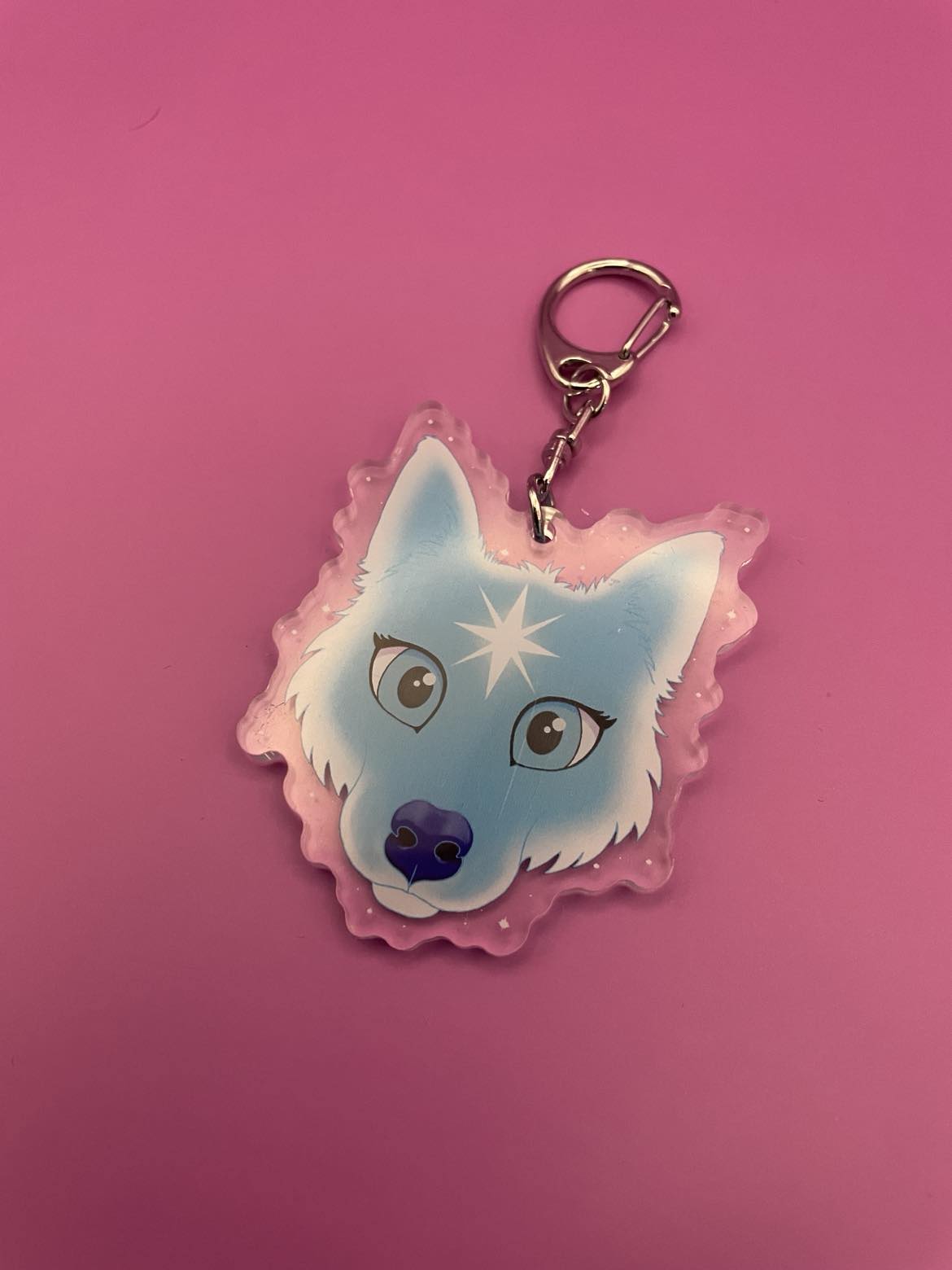 Cute Star Wolf Face Charm / Keyring