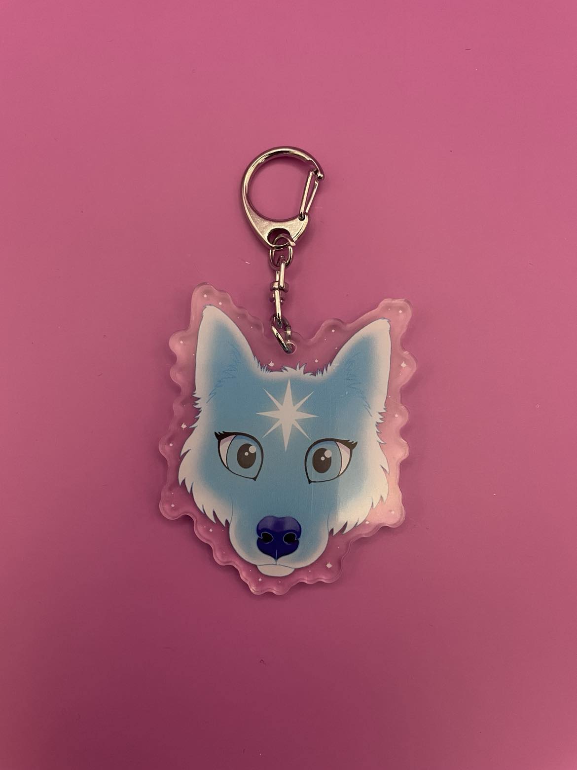 Cute Star Wolf Face Charm / Keyring