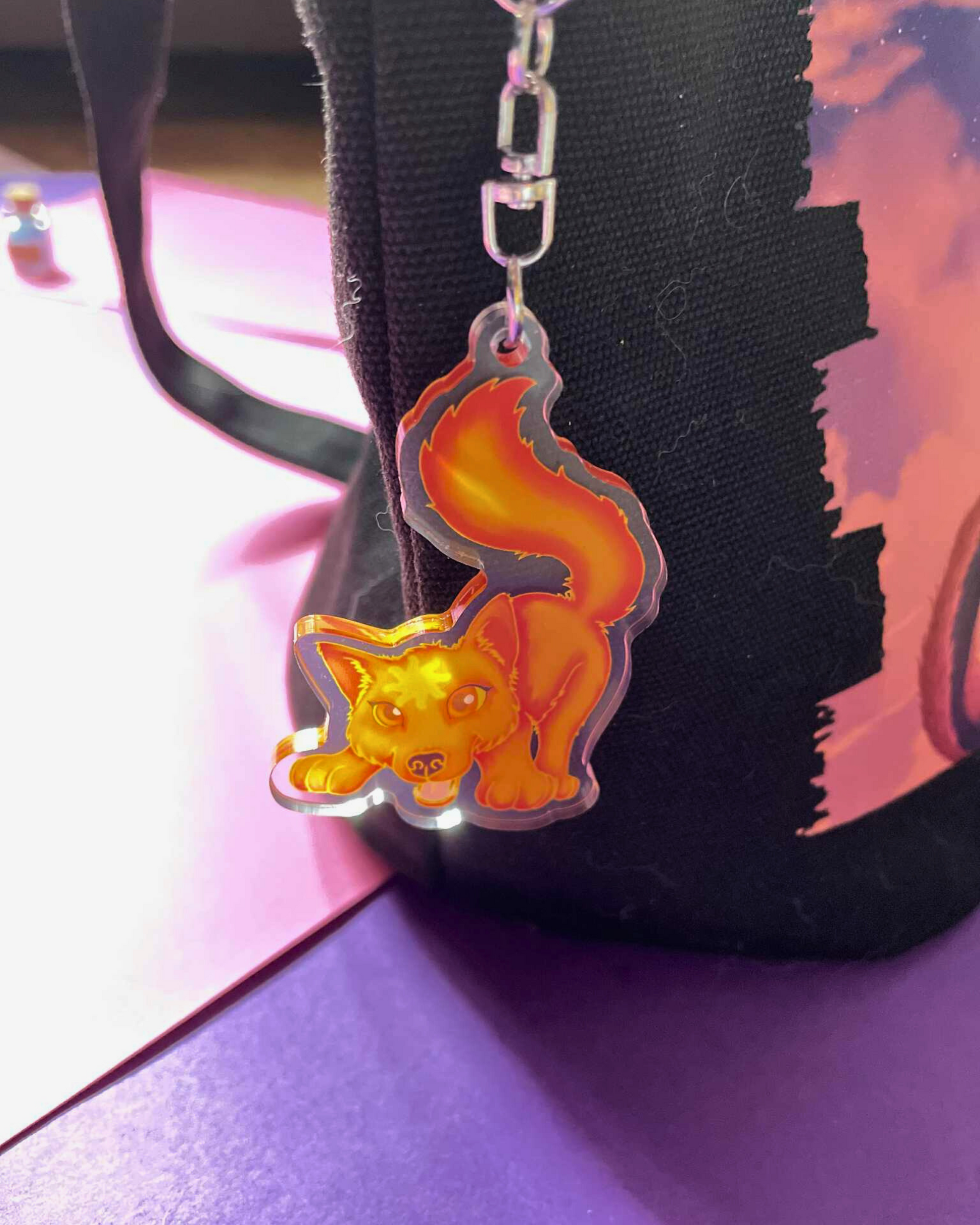 Cute Solar Wolf - Wolf Keychain Shadowolf Art