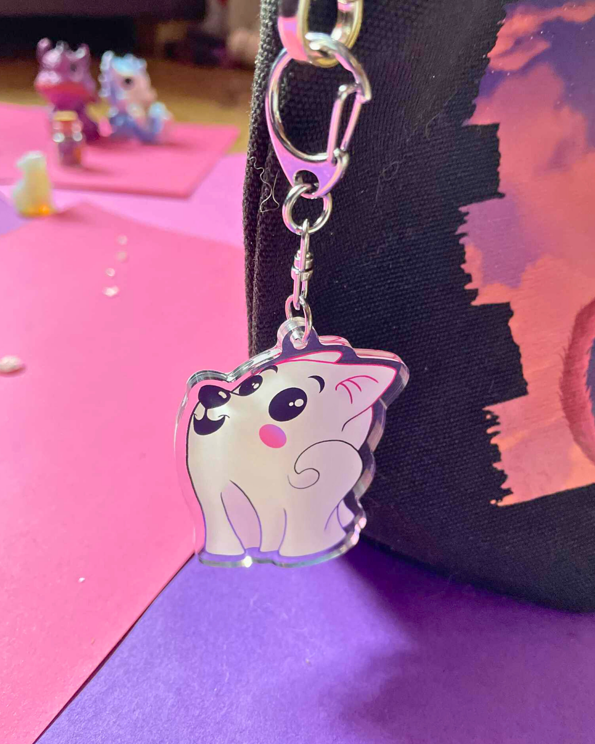 Ghost Pup Tail - Fantasy Keychain Shadowolf Art