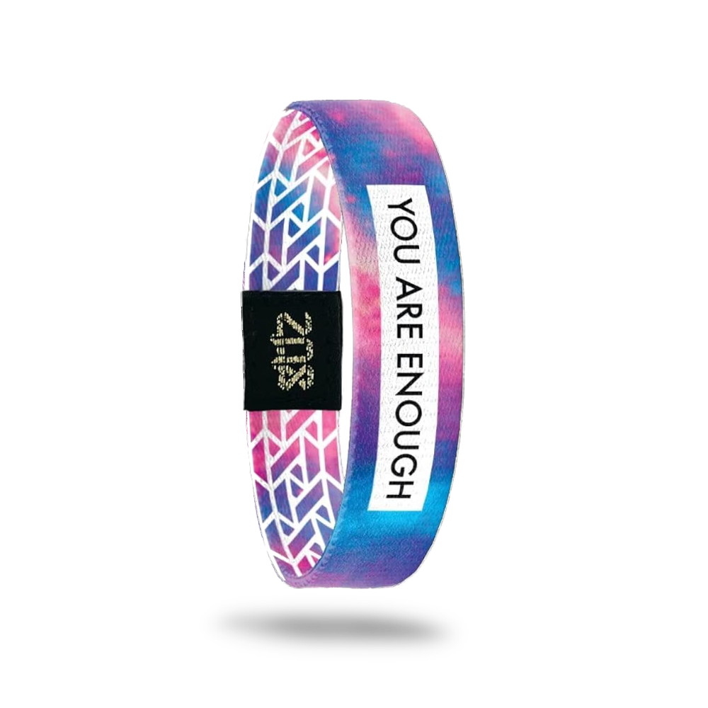 You Are Enough (Pink, Blue and White Discontinued Version) - Zox Wristband (Medium) Shadowolf Art