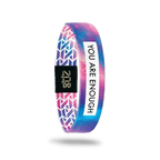 You Are Enough (Pink, Blue and White Discontinued Version) - Zox Wristband (Medium) Shadowolf Art