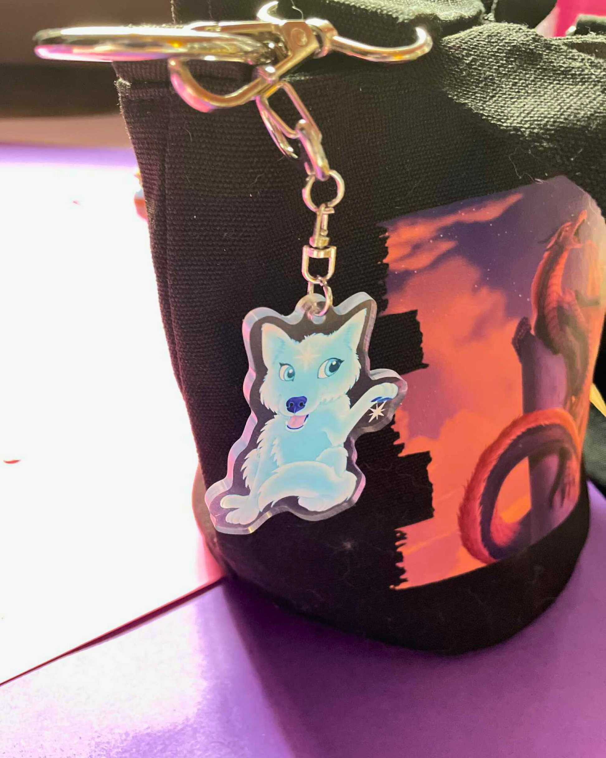Cute Star Wolf - Wolf Keychain Shadowolf Art