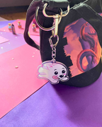 Flying Ghost Pup - Fantasy Keychain Shadowolf Art