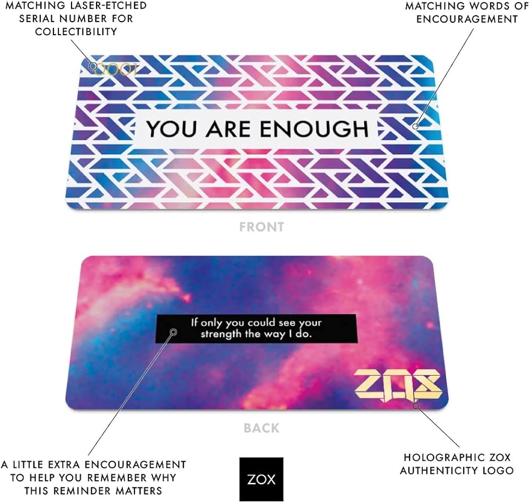 You Are Enough (Pink, Blue and White Discontinued Version) - Zox Wristband (Medium) Shadowolf Art