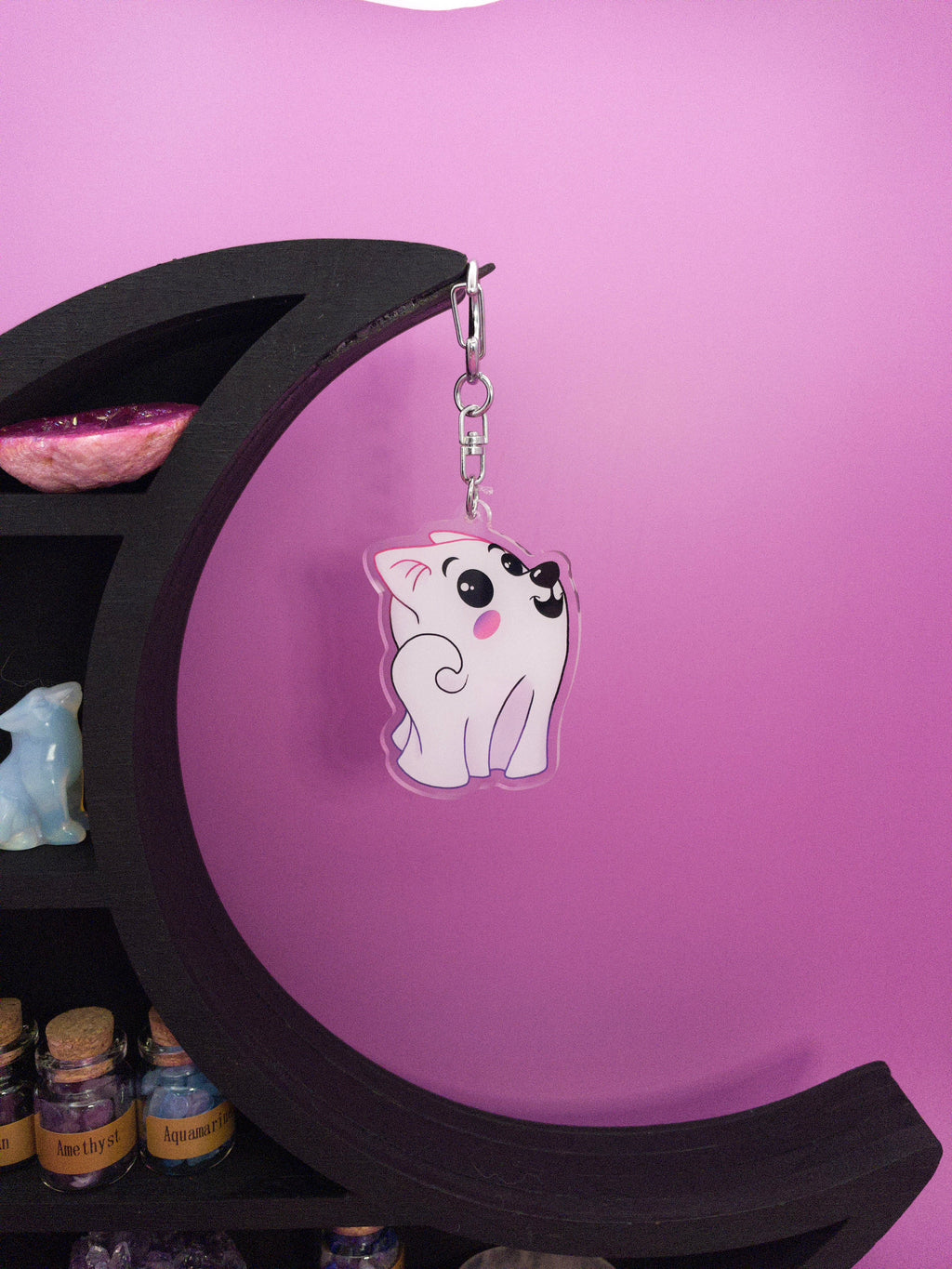Ghost Pup Tail Keychain Shadowolf Art