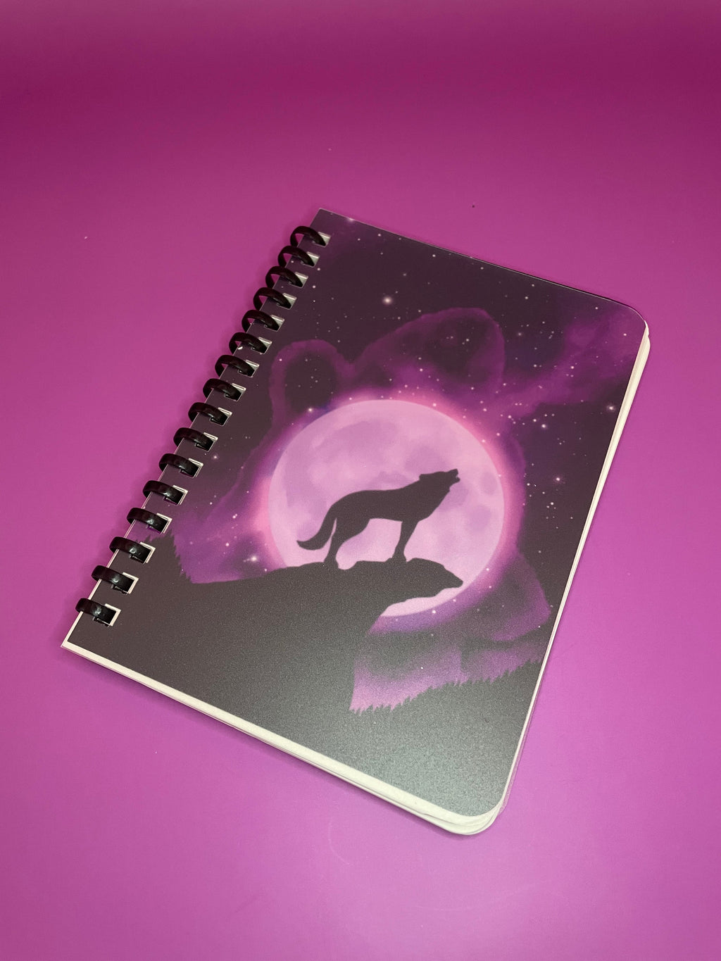 Howling at the Purple Moon Soft Ring Notebook Shadowolf Art