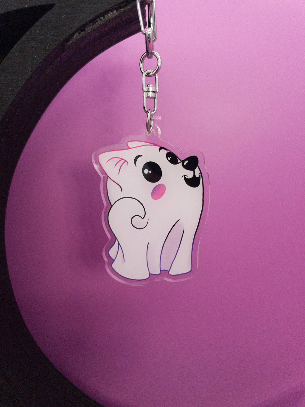 Ghost Pup Tail Keychain Shadowolf Art
