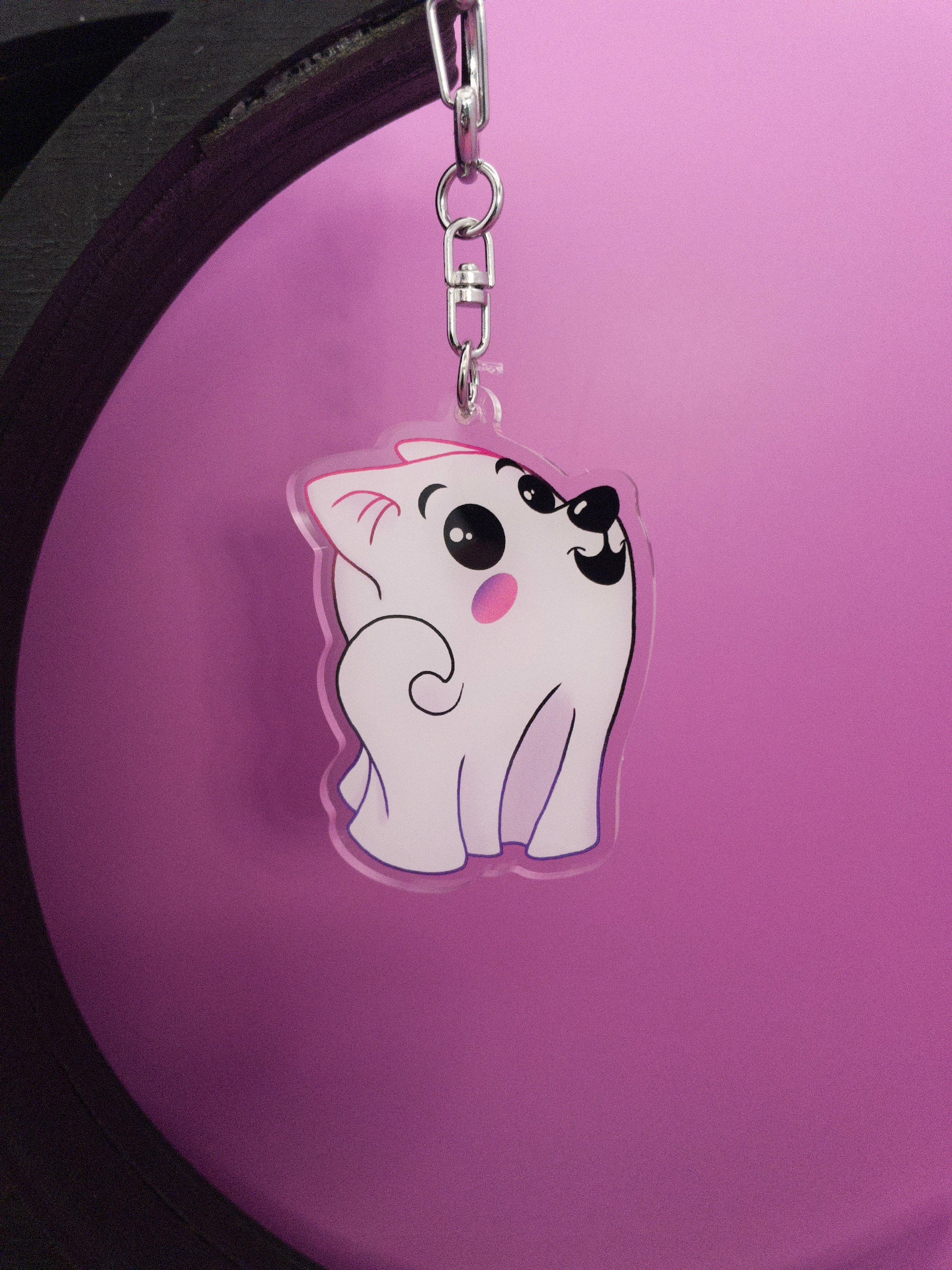 Ghost Pup Tail Keychain Shadowolf Art
