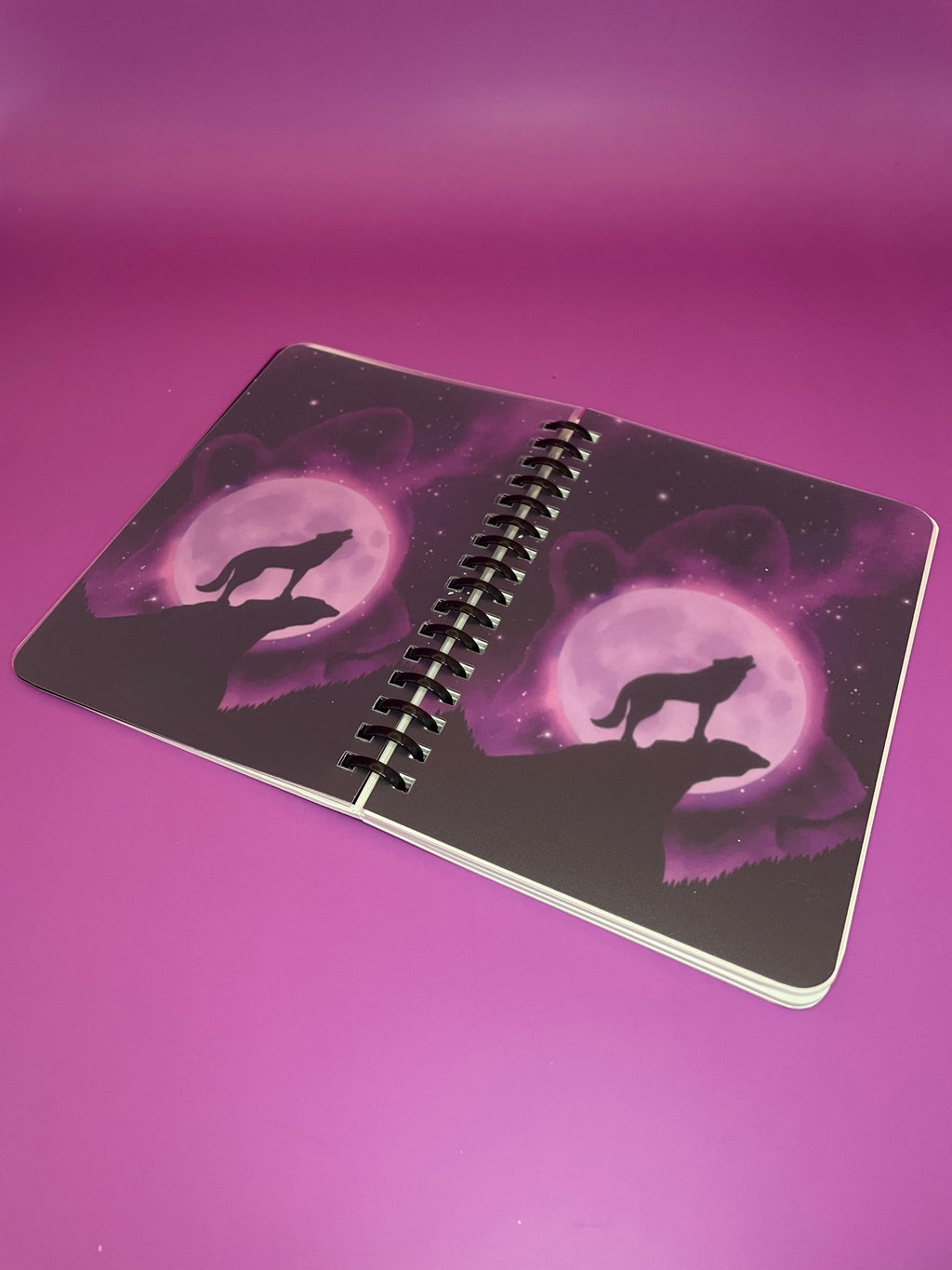 Howling at the Purple Moon Soft Ring Notebook Shadowolf Art