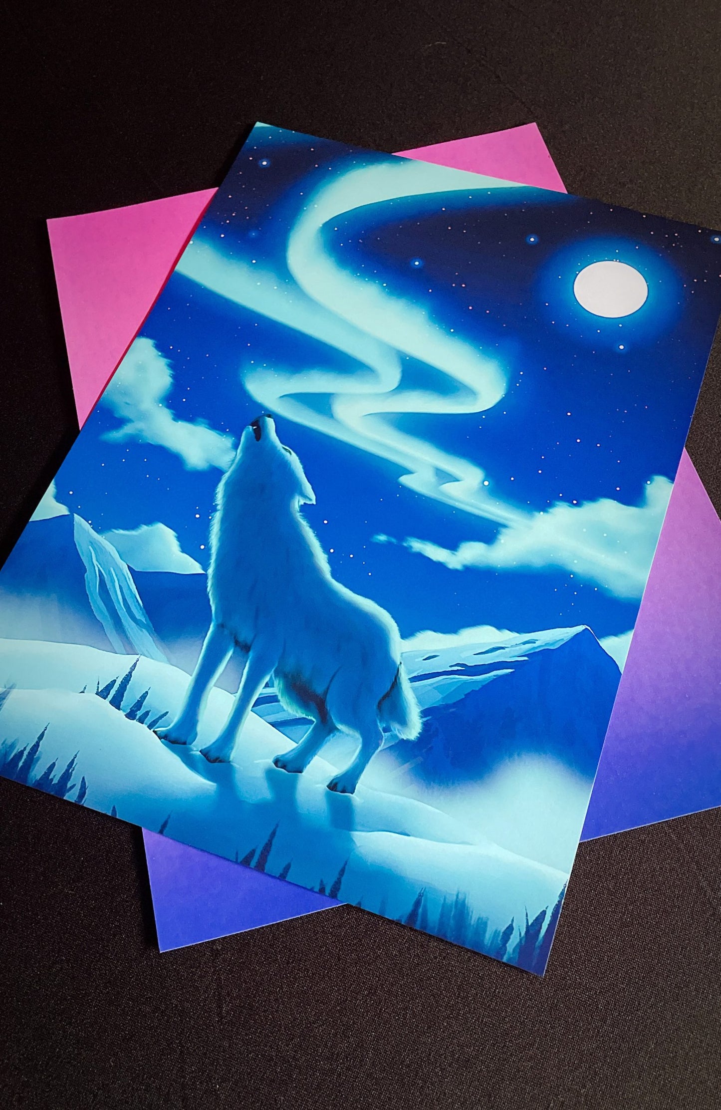 Aurora Wolf Art Print