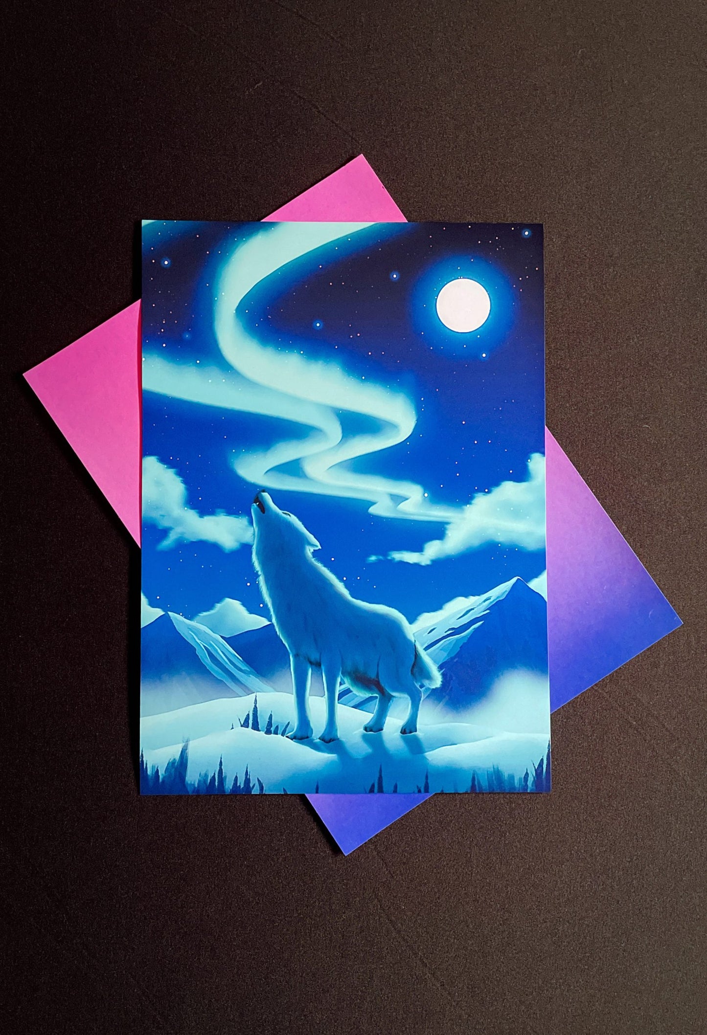 Aurora Wolf Art Print