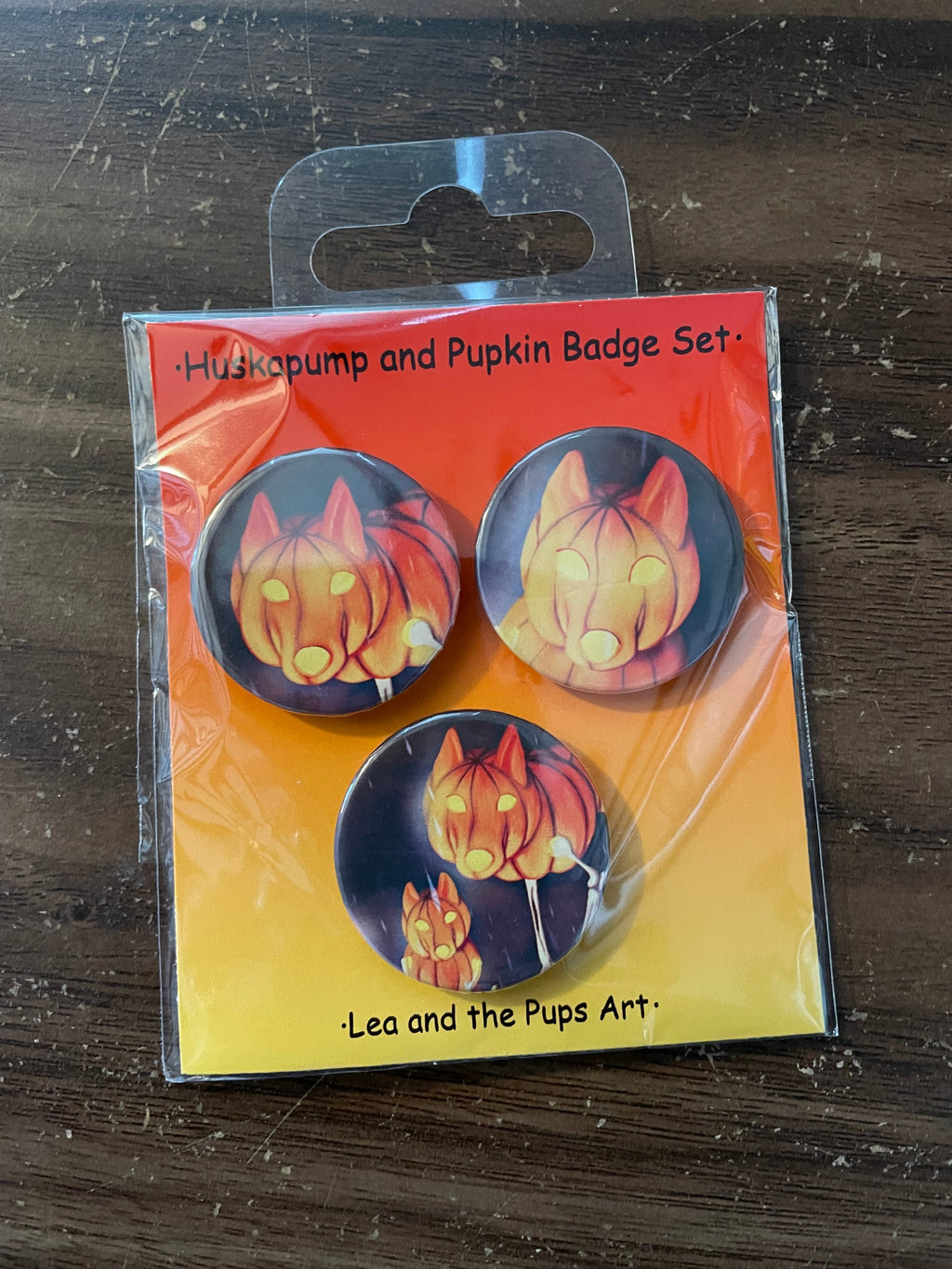 Huskapump and Pupkin Badge Pack Shadowolf Art