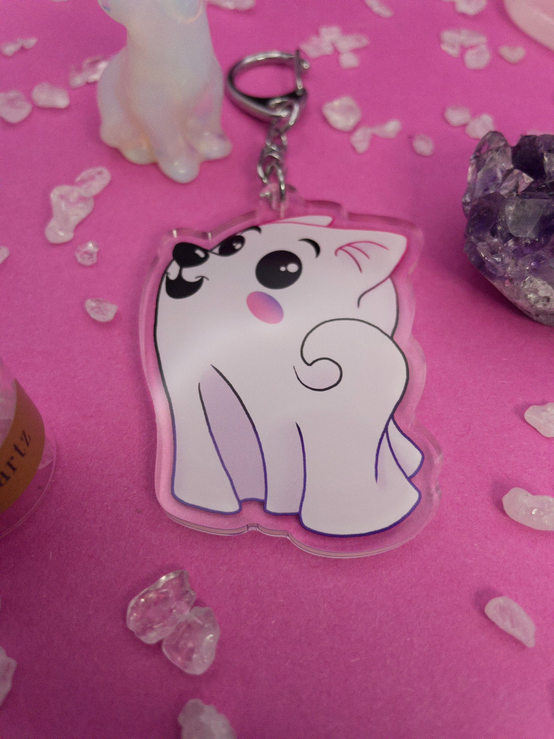 Ghost Pup Tail Keychain Shadowolf Art