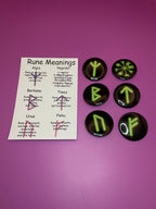 Green Viking/Norse Rune Badge Pack - Set 1 - Vegvisir, Algiz, Tiwaz, Berkana, Fehu and Urus Shadowolf Art