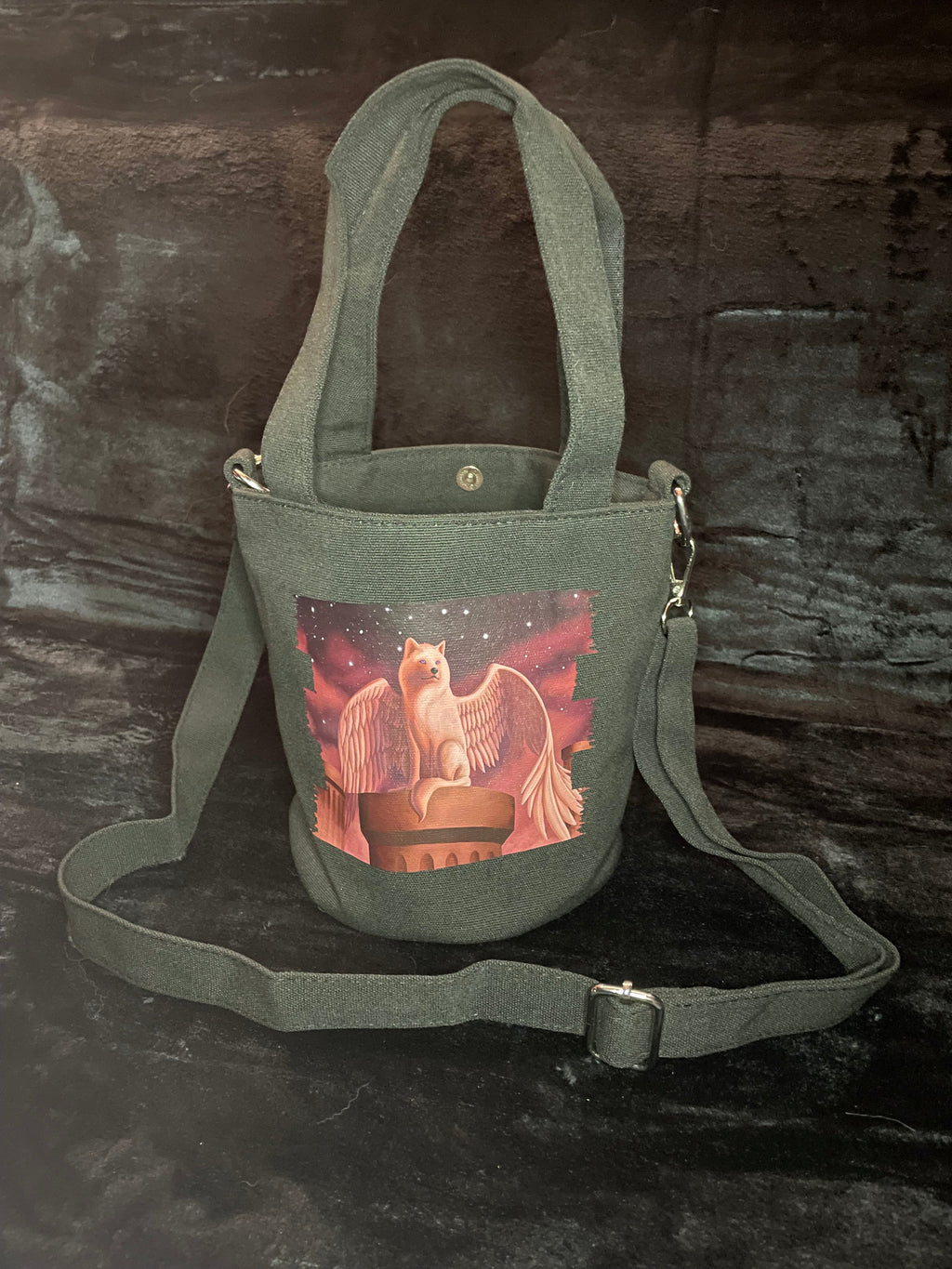 Ethereal Guardian Canvas Bag Shadowolf Art