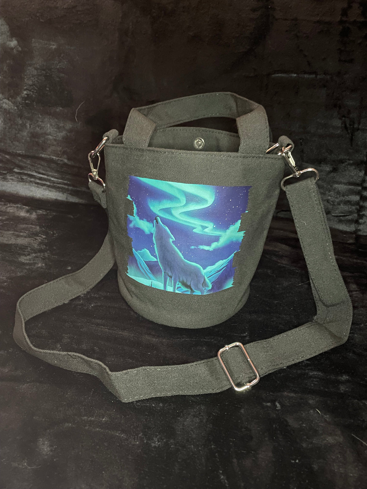 Aurora Wolf Canvas Bag Shadowolf Art