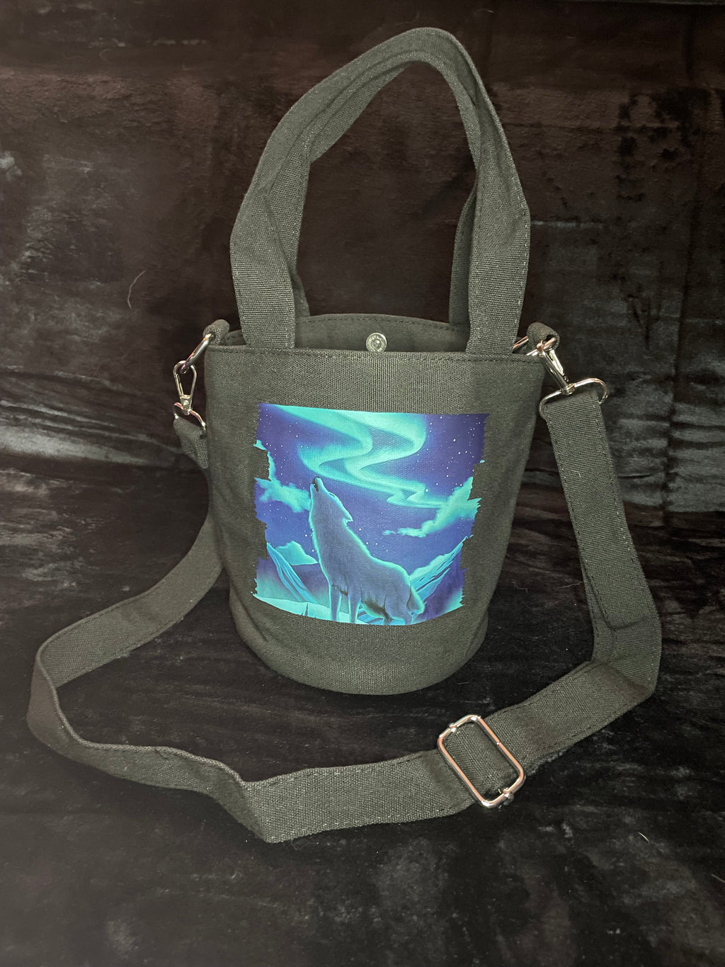 Aurora Wolf Canvas Bag Shadowolf Art