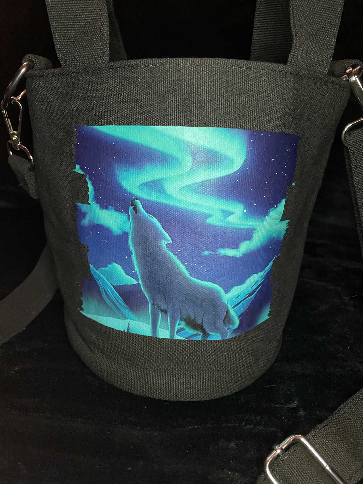 Aurora Wolf Canvas Bag Shadowolf Art