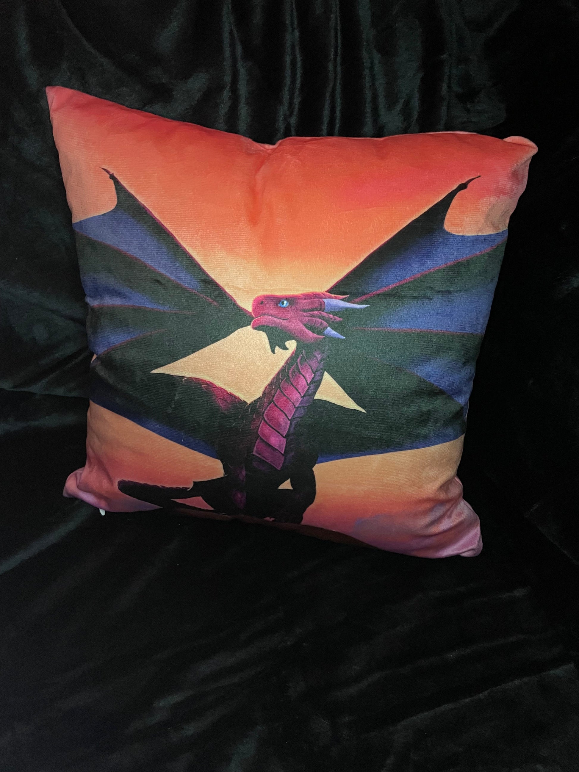 Dragons Dawn Square Throw Pillow Shadowolf Art