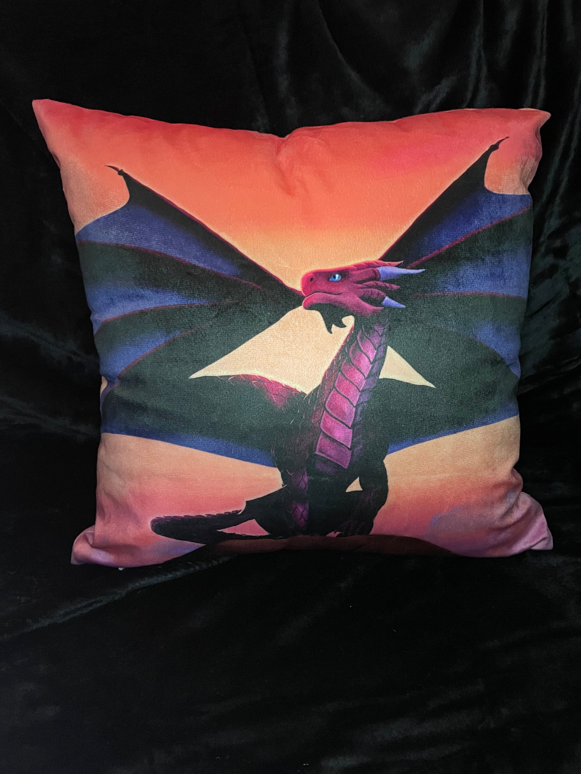 Dragons Dawn Square Throw Pillow Shadowolf Art
