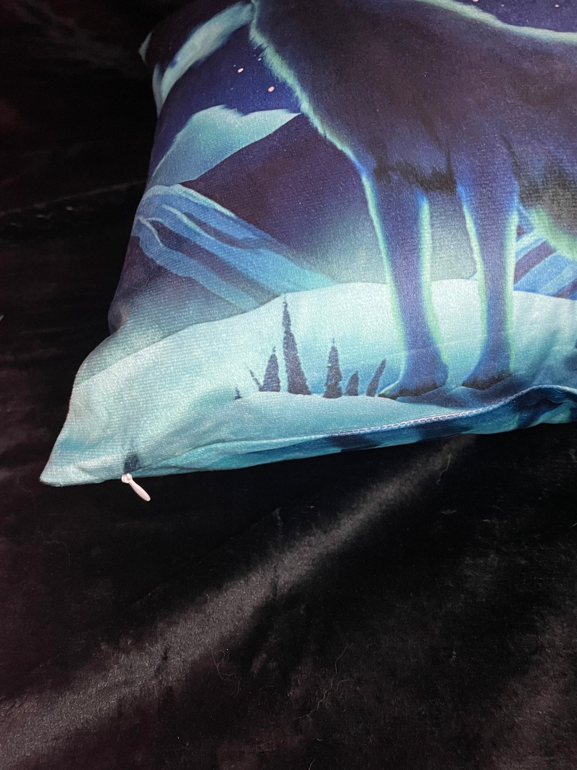 Aurora Wolf Square Throw Pillow Shadowolf Art