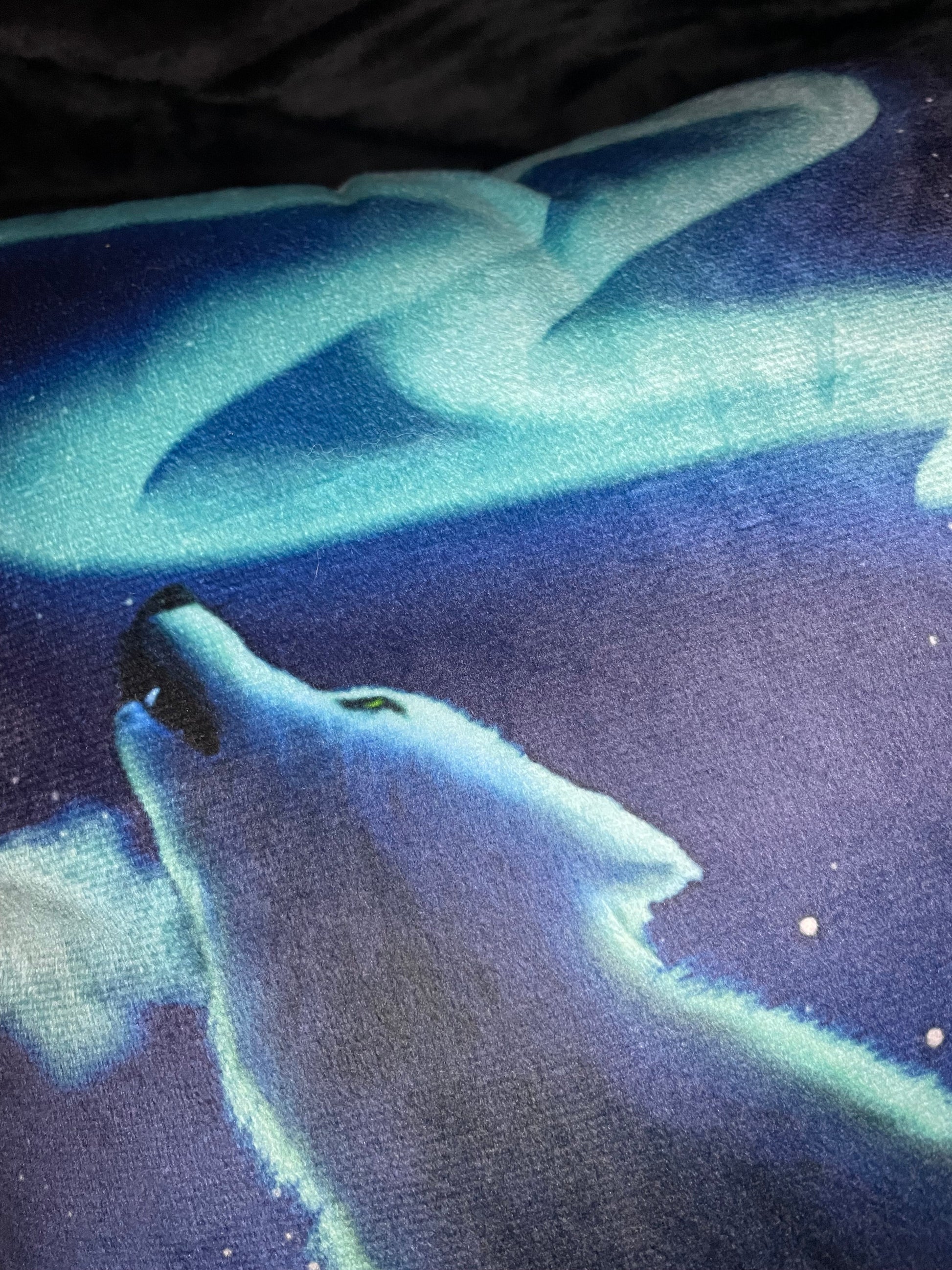 Aurora Wolf Square Throw Pillow Shadowolf Art