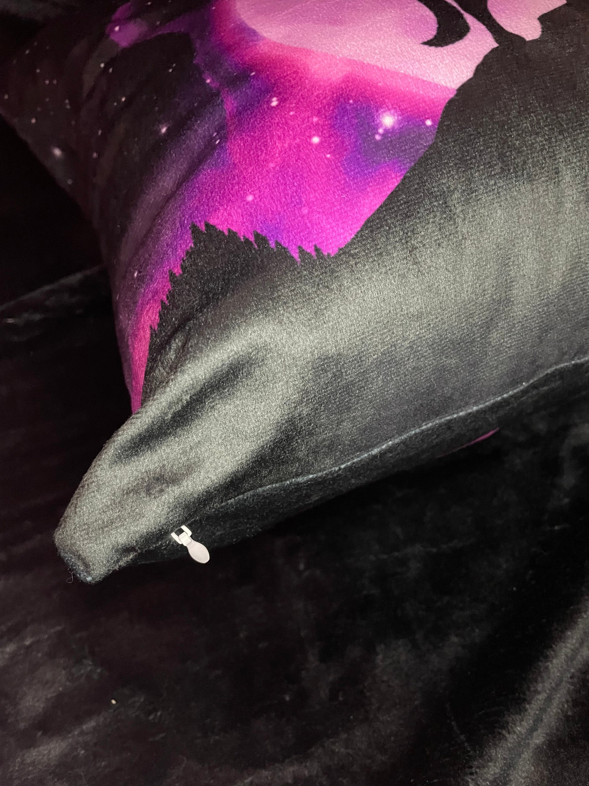 Howling at the Purple Moon Square Throw Pillow Shadowolf Art