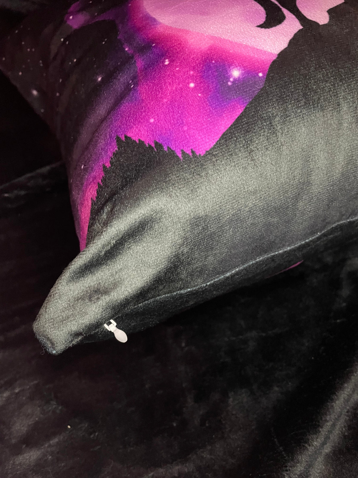 Howling at the Purple Moon Square Throw Pillow Shadowolf Art