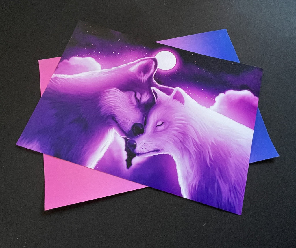 Two Wolves Art Print Shadowolf Art