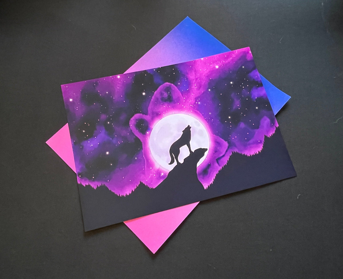Howling at the Purple Moon Art Print Shadowolf Art
