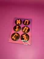 Viking and Norse Rune Art Button Badge Pack - Set 2 - Red, Orange, Yellow, Green, Blue, Purple or Pink.&nbsp; Shadowolf Art