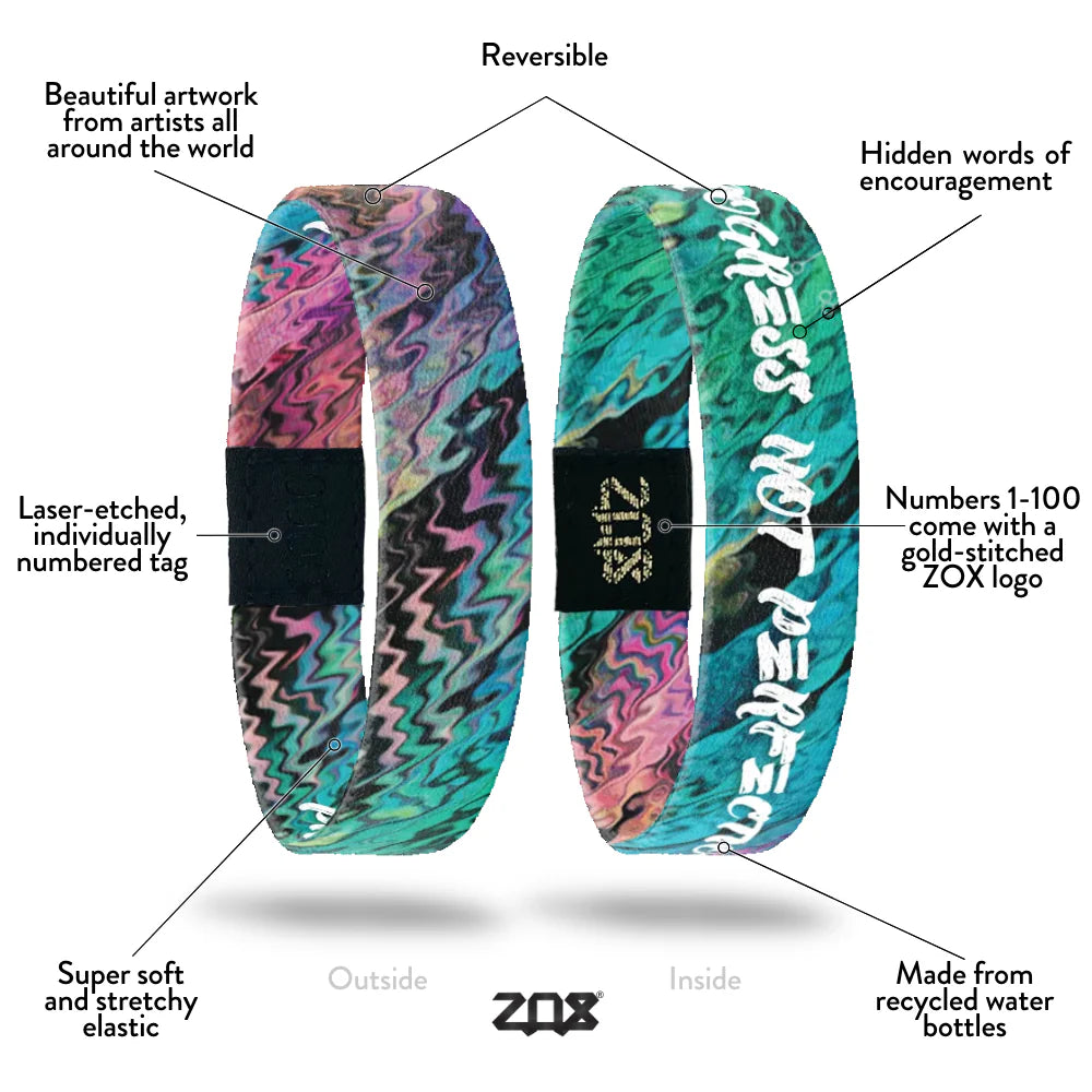Progress Not Perfection - Zox Wristband (Medium) Shadowolf Art