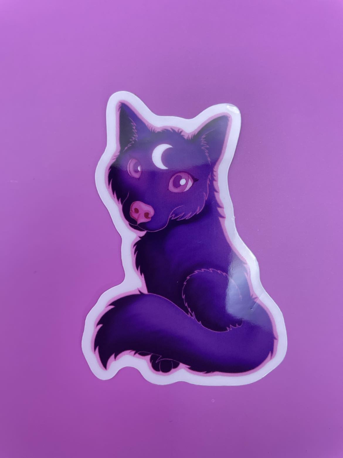 Cute Lunar Wolf Sticker image 1