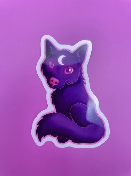 Cute Lunar Wolf Sticker image 1